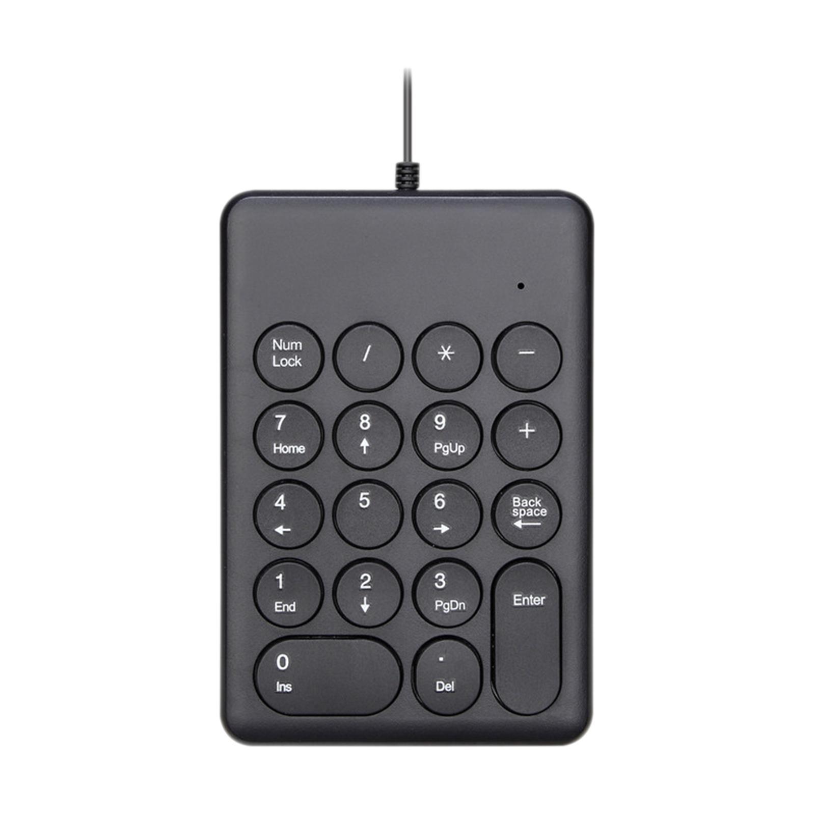 Wired USB Numeric Keypad 18 Keys Stylish Faster Data Input Easy Carry for Laptop Desktop