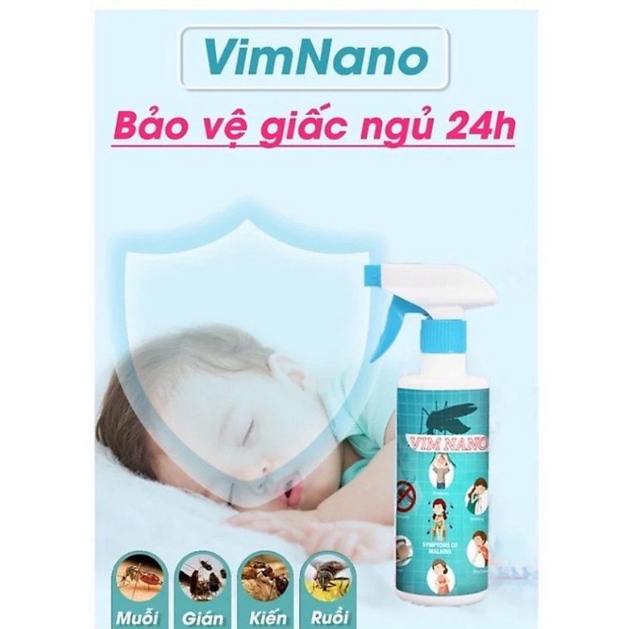 Bình Xịt Đuổi Côn Trùng Vim Nano - Đuổi Ruồi, Muỗi, Côn Trùng Gây Hại, Mùi Hương Thảo Mộc, Dễ Chịu Chai 500ml