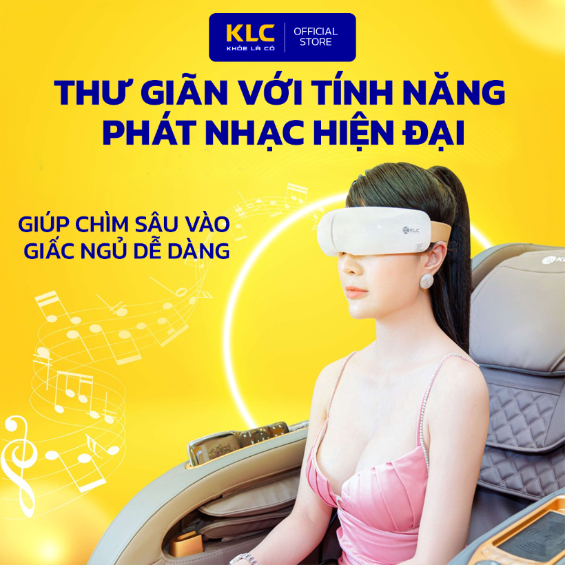 Máy Massage Mắt Cao Cấp KLC công nghệ nhiệt hồng ngoại, phát nhạc MP3, giúp dễ ngủ giảm stress