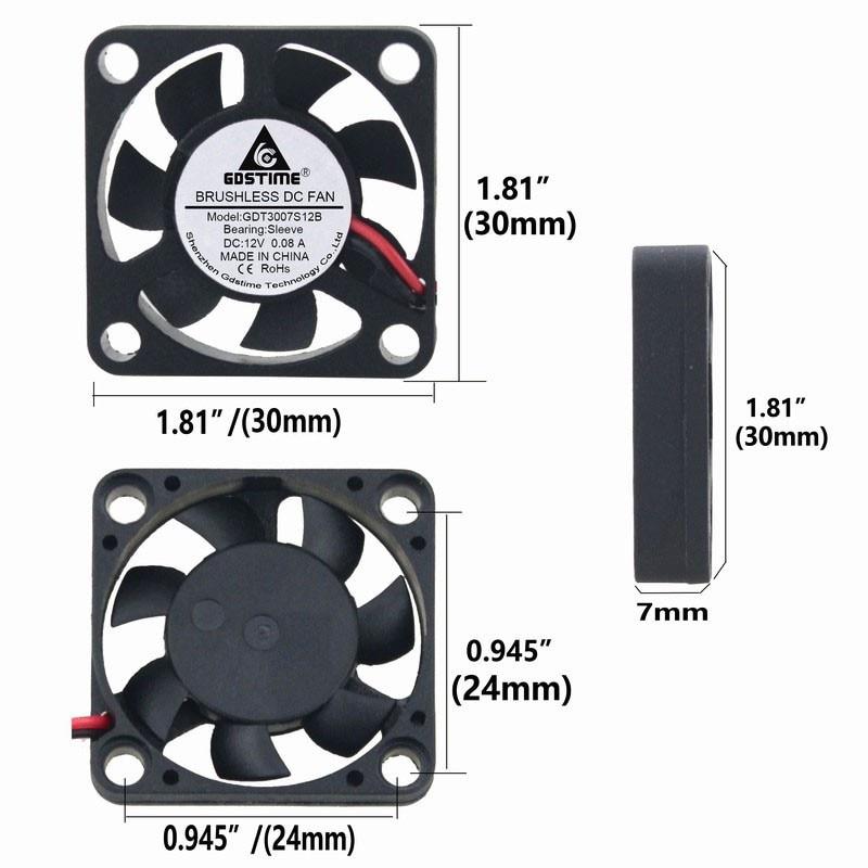 1 Pieces Gdstime DC 11v 30x30x7mm 3007 Sleeve 3cm Silent Micro Laptop Cooling Cooler Fan 30mm x 7mm 1Pin 1.14