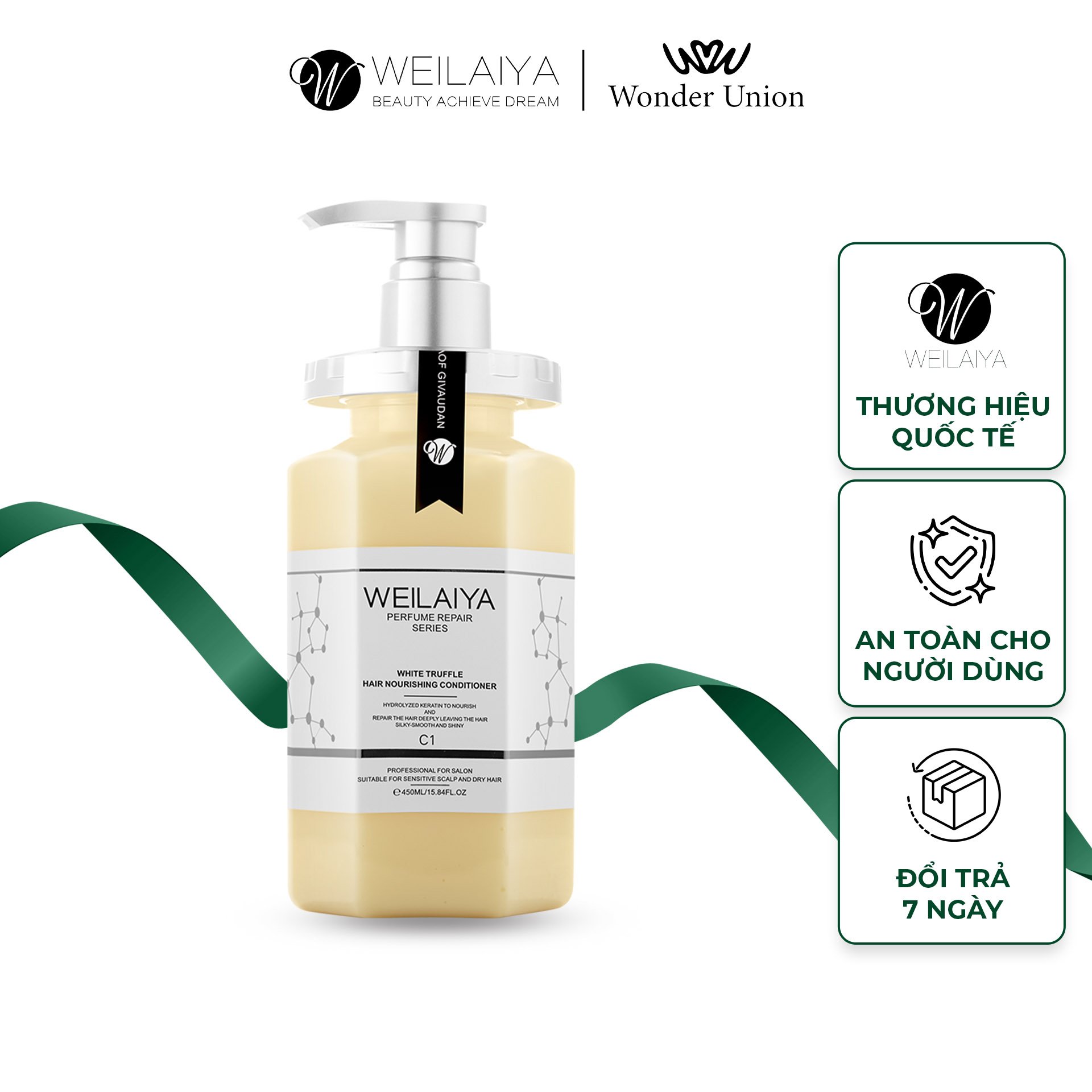 Dầu xả phục hồi đa tầng nấm truffle Weilaiya White Truffle Hair Nourishing Conditioner 450ml