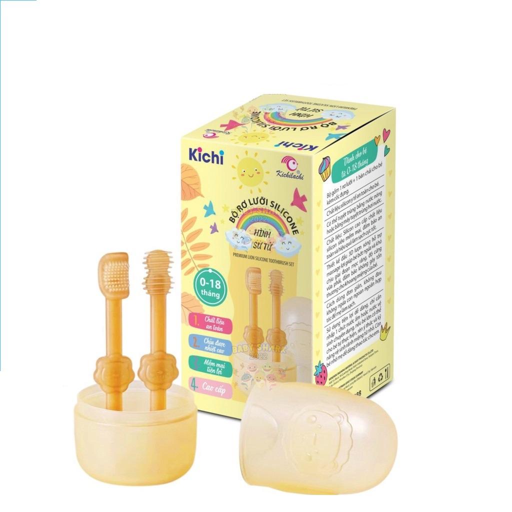 Bộ Bàn Chải Và Rơ Lưỡi Silicon Siêu Mềm Kichilachi