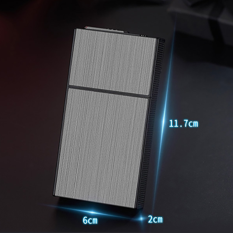 Bật Lửa Điện Kiêm Hộp Đựng Thuốc 20 Điếu Dài Slim HB208 – Sạc Điện