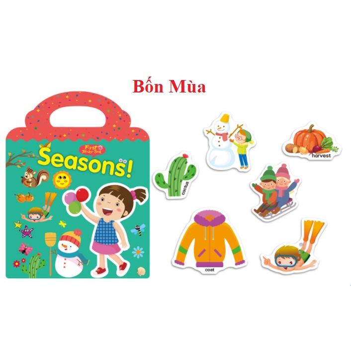 Sách dán Sticker ko thấm nước nhiều chủ đề 276 miếng cho bé