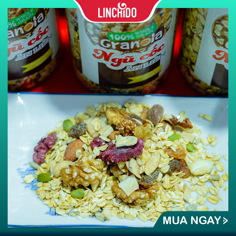 Ngũ cốc ăn kiêng granola sấy không đường được mix 11 loại Hạt &amp; Quả dinh dưỡng EAT CLEAN