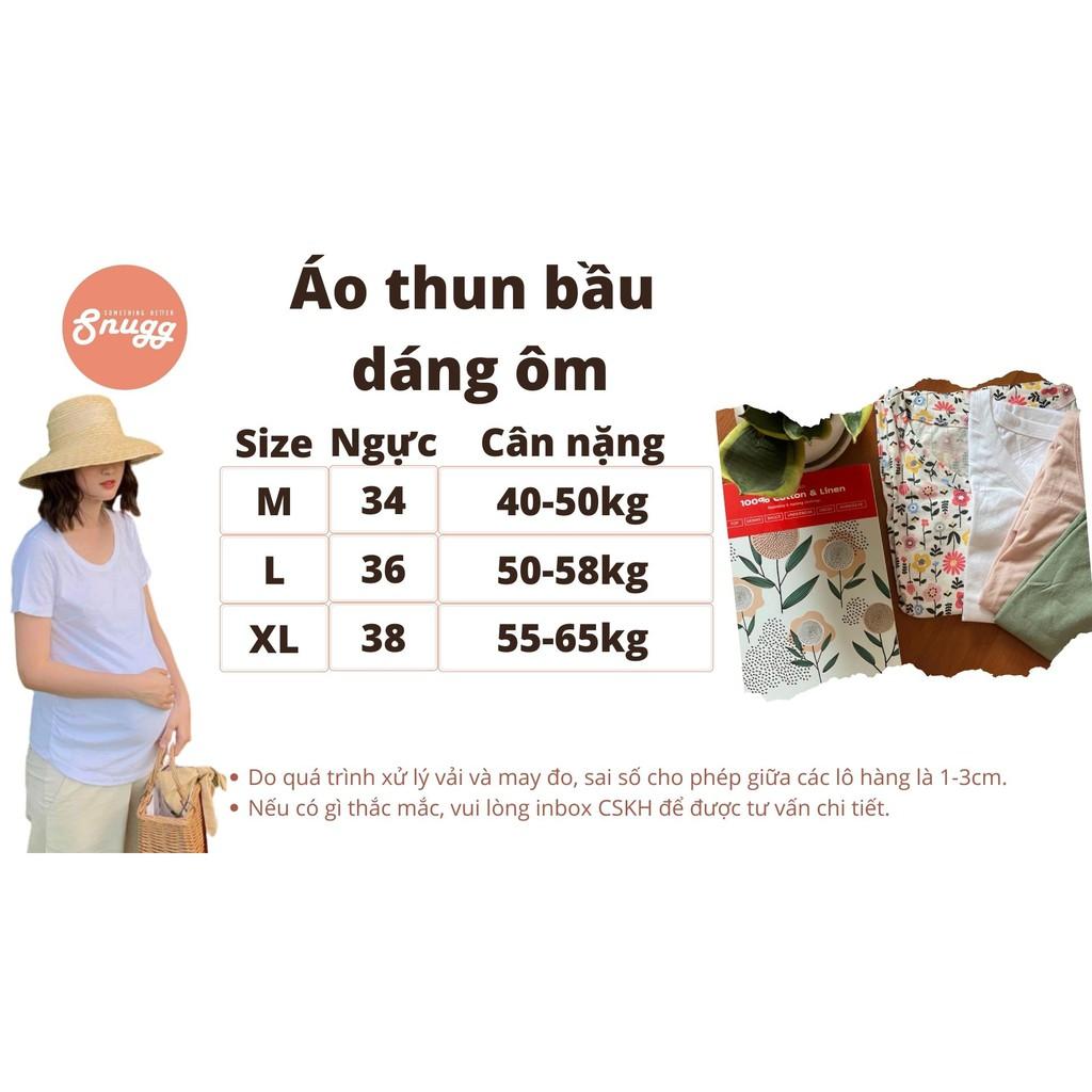 Áo thun bầu đẹp dáng ôm- Slim Tshirt for pregnant mothers 4x-70kg-Snugg