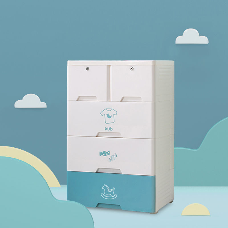 Tủ Nhựa Đựng Quần Áo Cho Bé KUB - Nhiều Tầng, Có Bánh Xe Di Chuyển, Đế Tủ Điều Chỉnh Cân Bằng