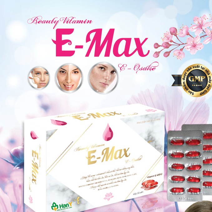 Viên Uống VITAMIN E – MAX E - OSAK giúp giảm lão hóa da, sạm da, nám da và làm đẹp da (  Hộp 30 viên)