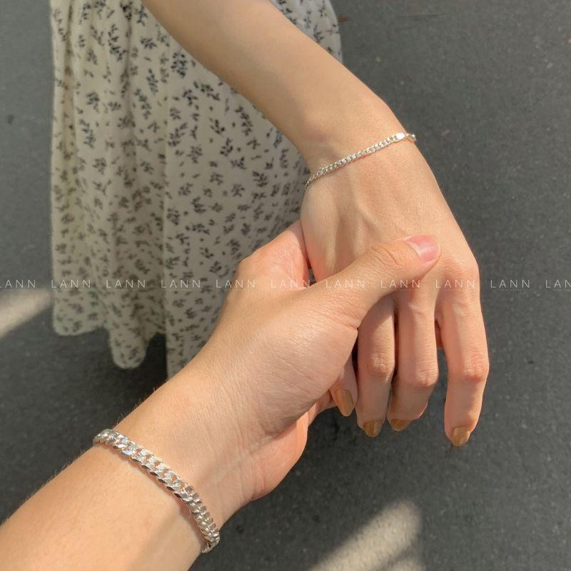 Lắc tay đôi bạc ta cao cấp  YN JEWELRY