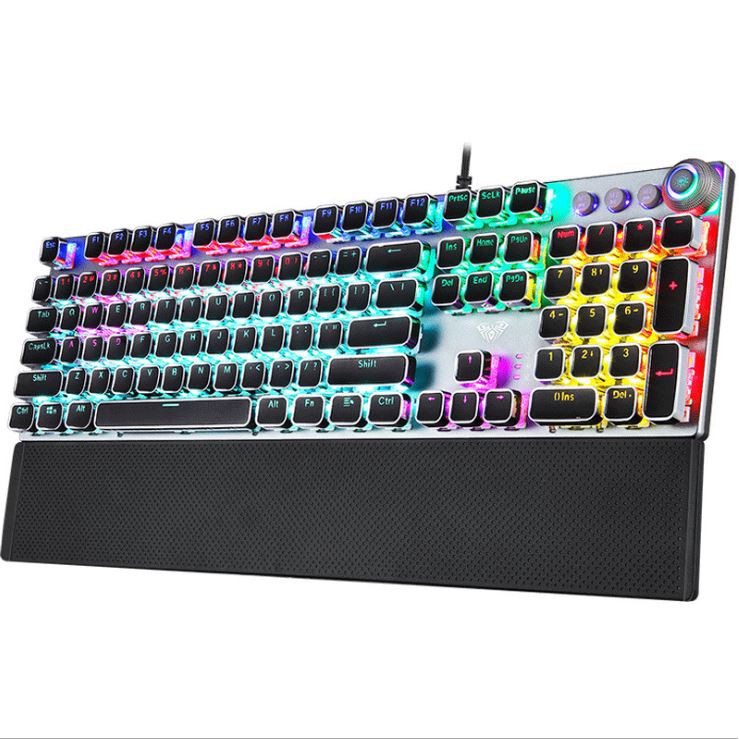 Bàn Phím Cơ Chơi Game FZ508 Pro Full Size 104 Phím Led RGB Nhiều Chế Độ Cực Đẹp Kèm Kê Tay, Dùng Cho Máy Tính PC