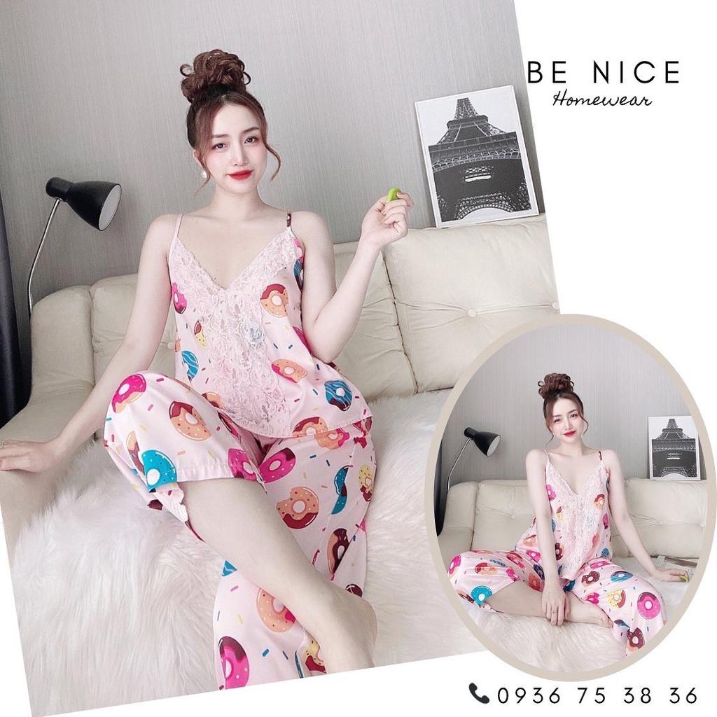 Bộ mặc nhà dây phối ren giữa lạ mắt với nhiều họa tiết cho nàng Be Nice Homewear