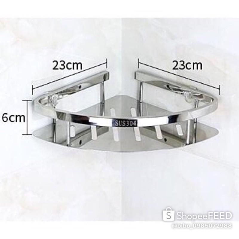 Kệ góc 1 tầng inox 304 giá để đồ phòng tắm, phòng bếp