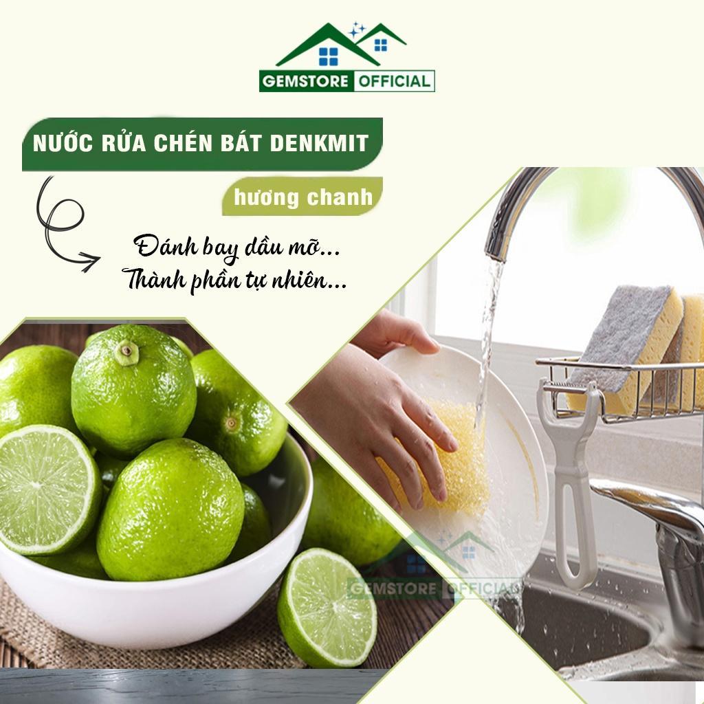 Nước Rửa Chén Bát Đa Năng Denkmit, Dung Dịch Rửa Bát Đĩa, Dung Tích 1L, Hương Chanh, Nhập Đức