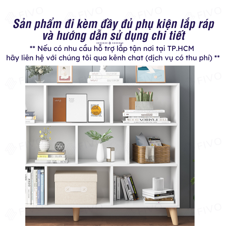 Tủ Sách Gỗ MDF FIVO FB60 Thiết Kế Hiện Đại - Hàng Chính Hãng