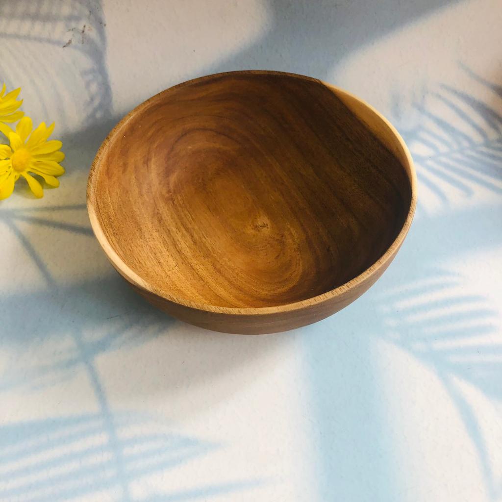 Bát/Tô Gỗ Keo Tự Nhiên 20x7 cm, Bát Đựng Salad, Soup, Cháo Tiện Lơi, Phụ Kiện Nhà Hàng, Khách Sạn, Resort Xinh Xắn