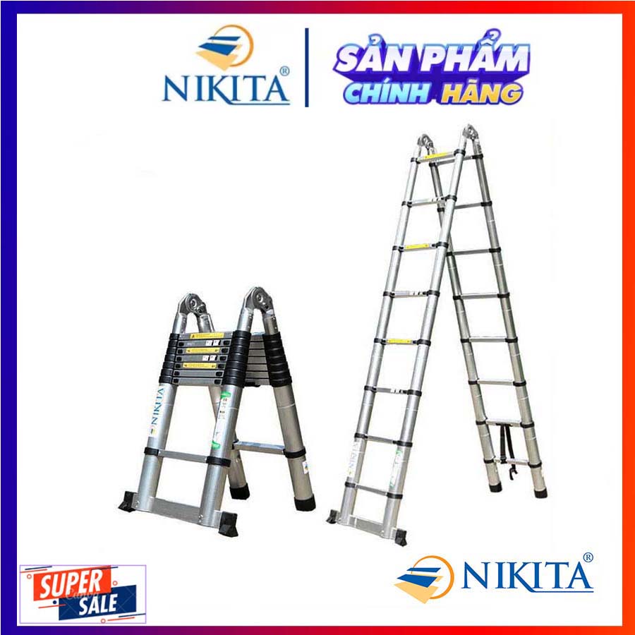 Thang nhôm rút chữ A, Hàng chính hãng NIKITA - An toàn, tiện dụng, đa năng 2022
