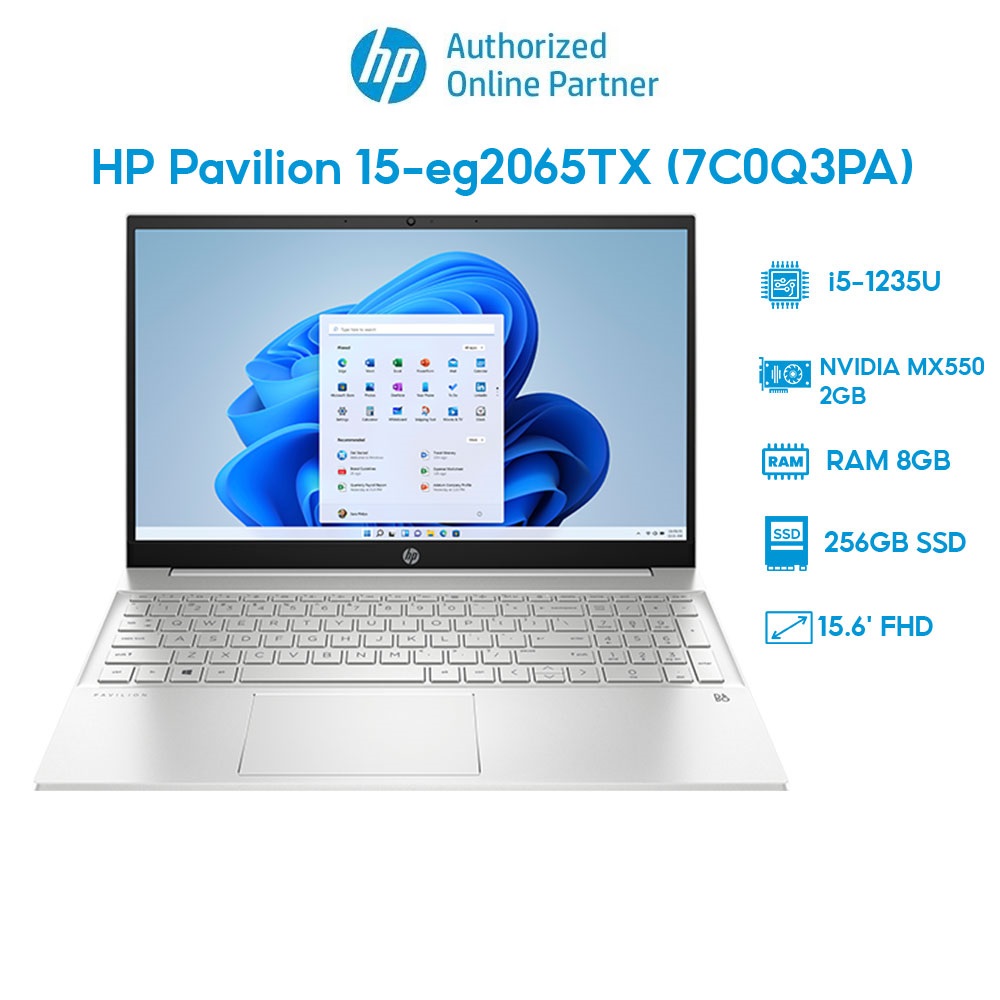 Laptop HP Pavilion 15-eg2065TX 7C0Q3PA (i5-1235U | 8GB | 256GB | VGA MX550 2GB | 15.6' FHD | Win 11) Hàng chính hãng