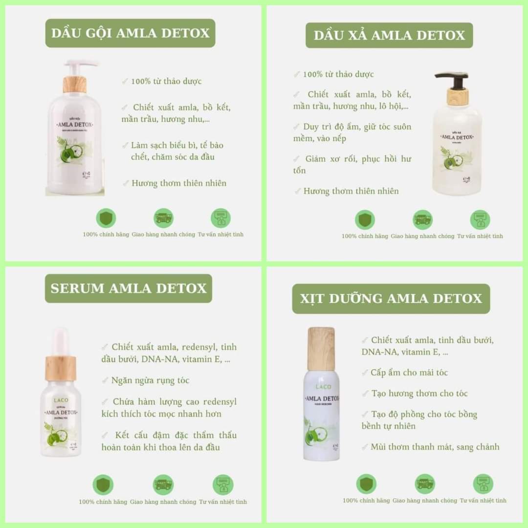 Dầu Gội Amla Detox Sạch Gàu Và Ngừa Rụng Tóc