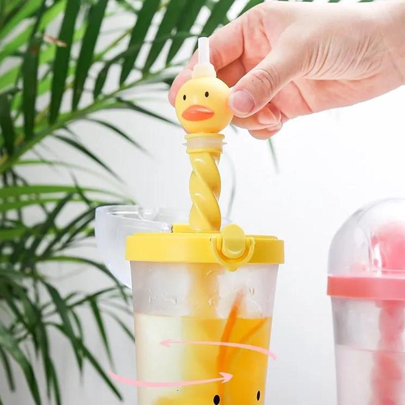 500Ml Bình Lắc Thể Thao Xe Đạp Nước Có Ống Hút Kawaii Gấu Du Lịch Trà Nước Sữa Di Động Dễ Thương Trẻ Uống chai