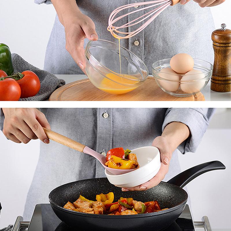 Ốp Bộ Nồi Nồi Chảo Không Dính Máy Đánh Trứng Cuốc Xẻng Muỗng Canh Nhà Bếp