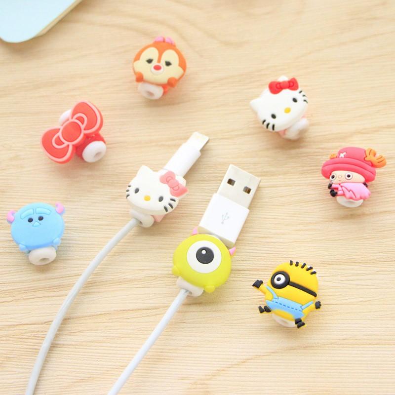 Phụ Kiện Bảo Vệ Đầu Dây Cáp Sạc Hình Hoạt Hình Dễ Thương