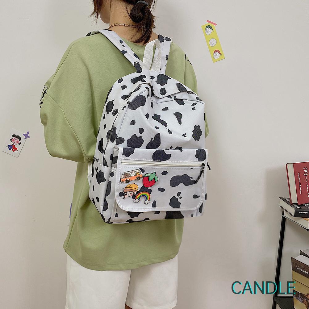 Ba Lô Học Sinh Vải Canvas In Họa Tiết Thời Trang