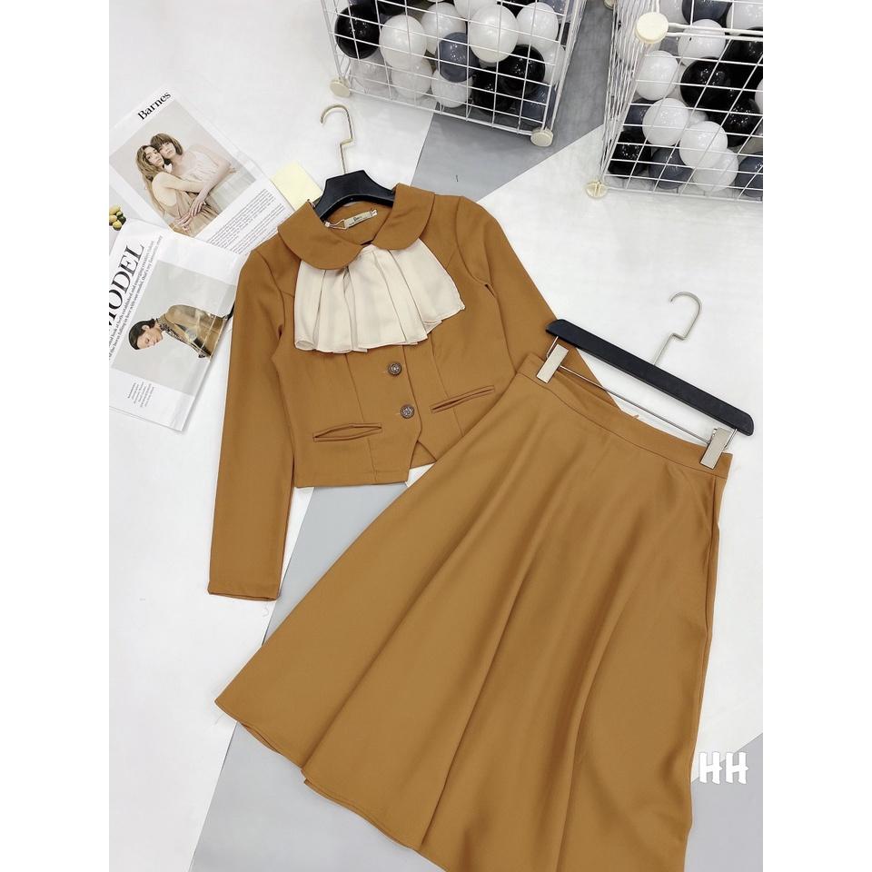 AO VEST PHỐI NƠ TRẮNG 2 MÀU