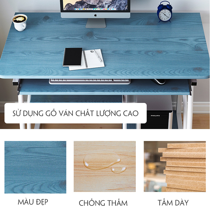 Bàn Làm Việc Để Máy Tính Bằng Gỗ - Bàn Máy Tính Để Bàn Kích Thước 70 X42 X72 CM