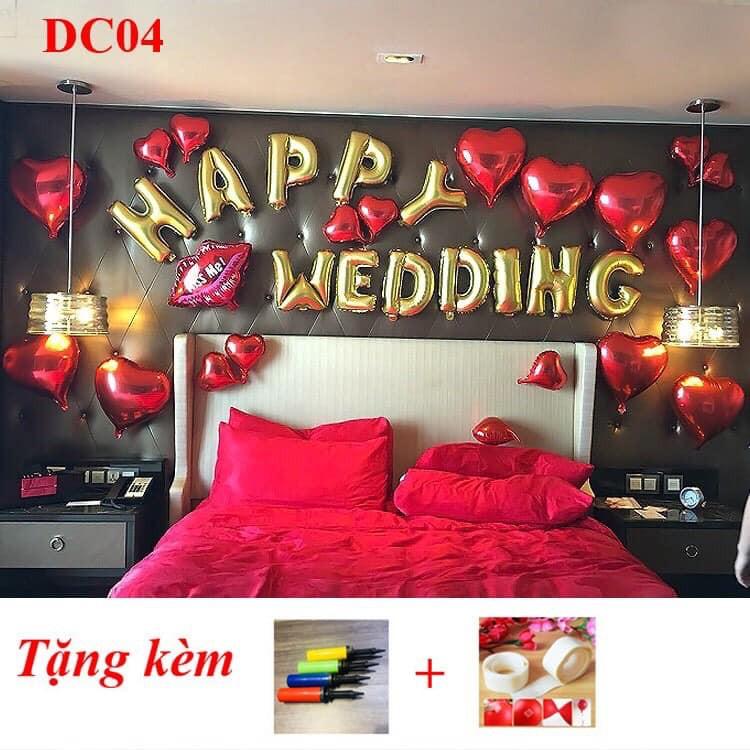 Các set Bóng Happy Wedding - trang trí tiệc cưới - phòng cưới
