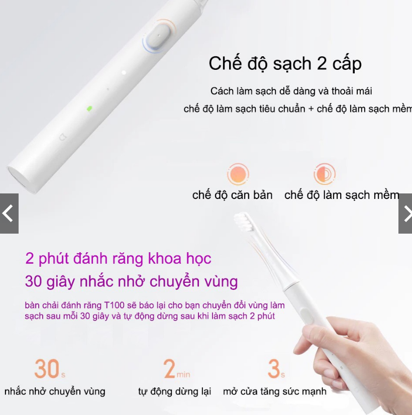 Bàn chải thông minh Xiaomi Mijia T100 - Hàng nhập khẩu