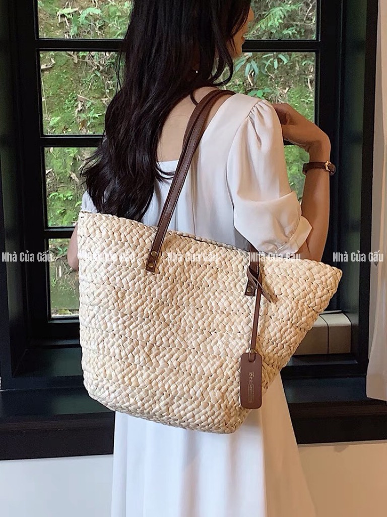 Túi cói dây da mẫu mới bao xịn bao đẹp luôn