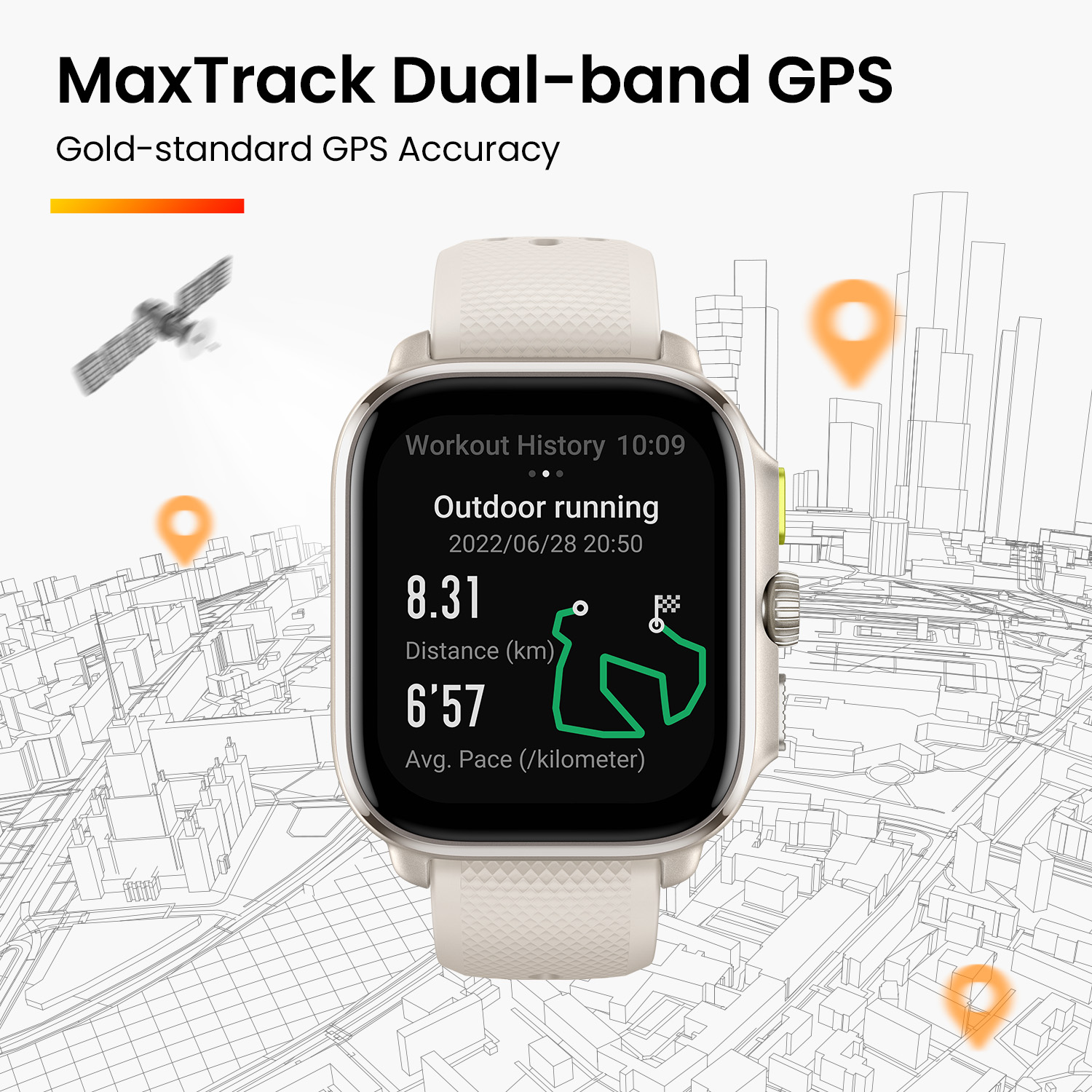 Đồng hồ thông minh Amazfit Cheetah Square - GPS băng tần kép - Bản đồ ngoại tuyến - Thiết kế mỏng nhẹ - BH 12 tháng - Hàng chính hãng