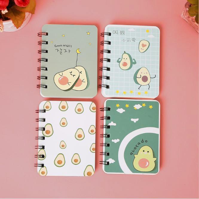 Sổ tay cute mini lò xo ghi chép kế hoạch, công thức, từ vựng họa tiết bơ xinh xắn - Sổ tay TMBOOKS