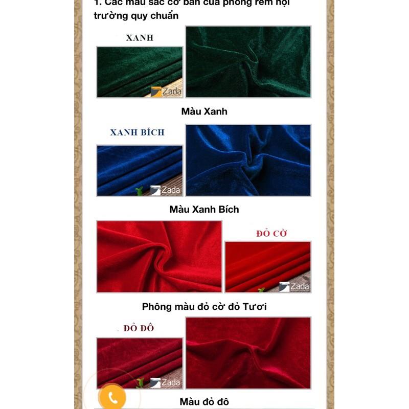 Vải phông rèm hội trường màu đỏ cờ và xanh rêu (5m x 1,6m)