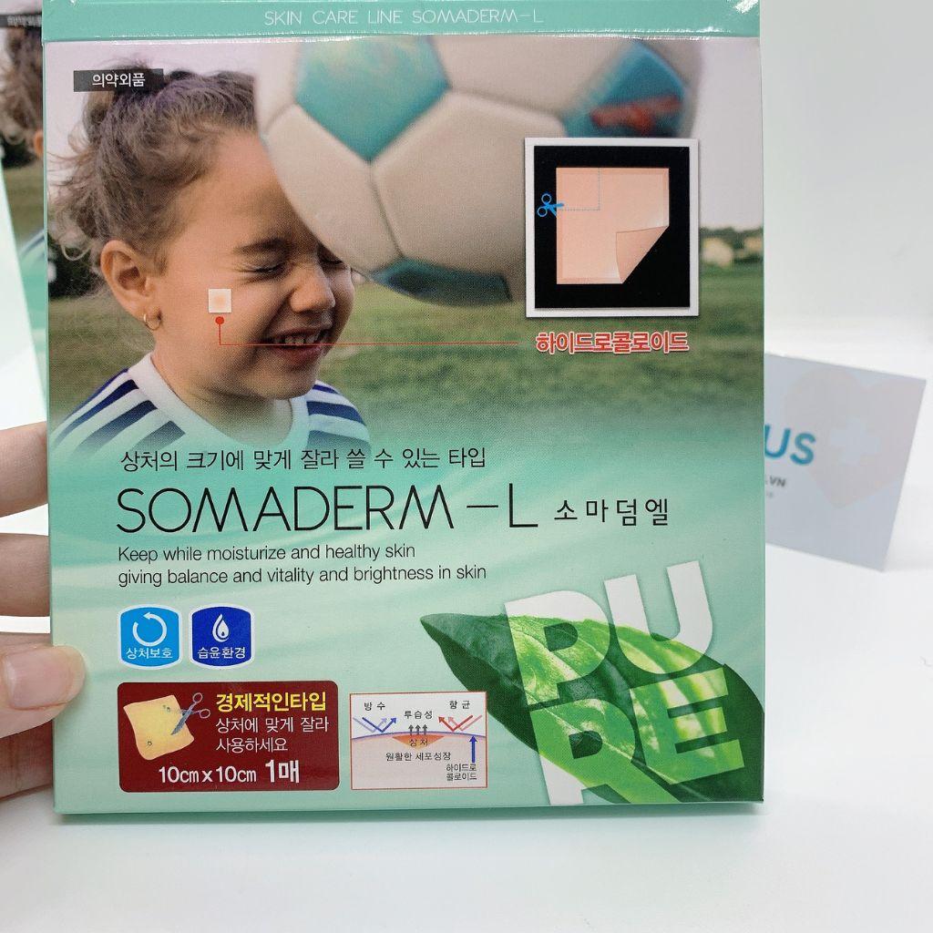 Băng Dán Vết Thương Somaderm-L Hàn Quốc Chứa Hydrocolloid Giúp Duy Trì Độ Ẩm, Không Gây Bết Dính 10cmx10cm