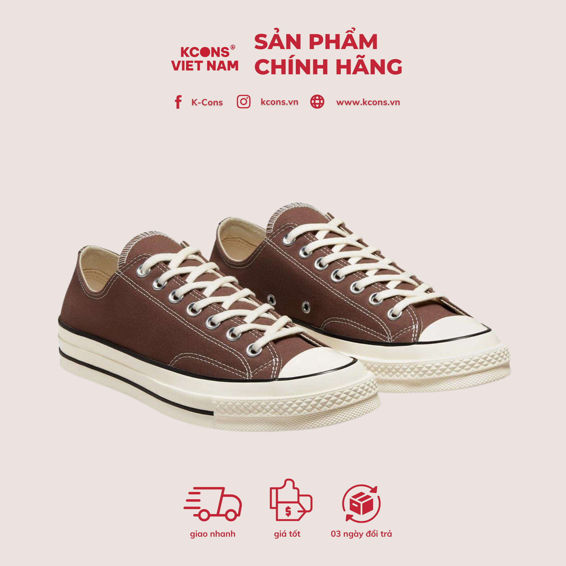 Giày Converse 1970s Dark Brown Cổ Thấp A02768C