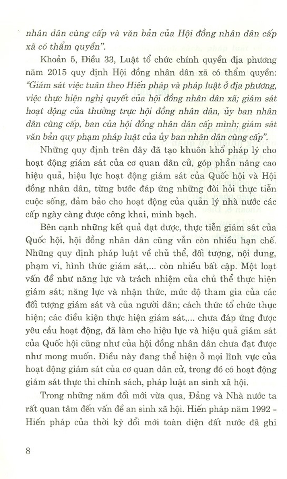 Nâng Cao Hiệu Quả Giám Sát Của Cơ Quan Dân Cử Đối Với Việc Thực Thi Chính Sách, Pháp Luật Về An Sinh Xã Hội Ở Việt Nam