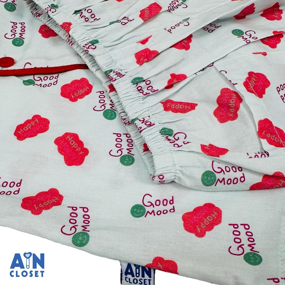 Bộ quần áo Ngắn bé gái họa tiết Good Mood Đỏ cotton - AICDBGZWDD93 - AIN Closet
