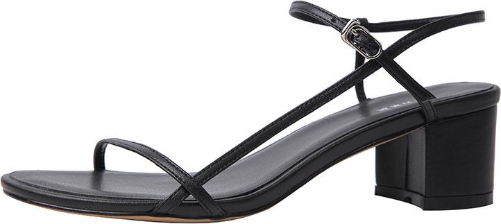 Giày Cao Gót Sandal Nữ Đẹp Gót 5 phân Da Mờ Cao Cấp Phong Cách Hàn Quốc Thiết Kế Dây Ngang Mảnh Phối Quai Cài Hở Đầu Gót Đế Vuông