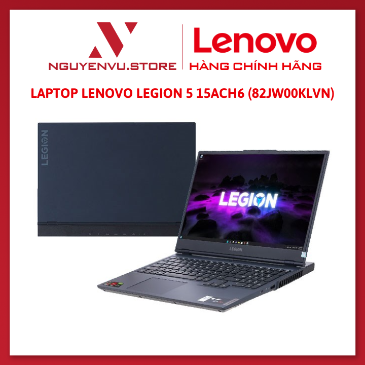 Laptop Lenovo Legion 5 15ACH6 R5 5600H/8GB/512GB/4GB RTX3050/15.6&quot;F/165Hz/Win11/(82JW00KLVN)/Xanh ko có đèn RGB - Hàng chính hãng