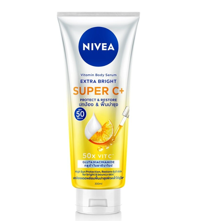 TINH CHẤT DƯỠNG THỂ NIVEA VITAMIN BODY SERUM EXTRA BRIGHT SUPER C+ 170ml