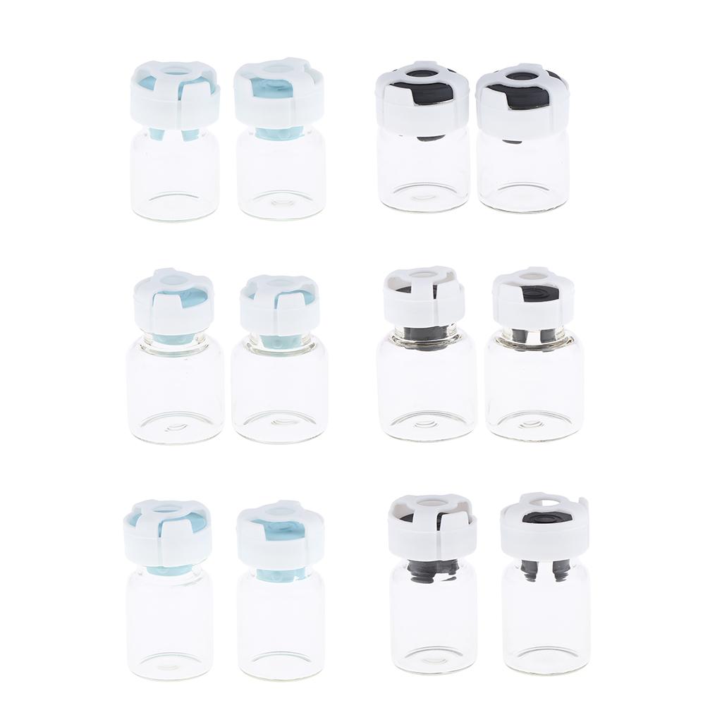 Pack 20pcs Clear Empty Glass Bottles Refillable Vials Containers Sample Makeup Container for Powder Liquid
