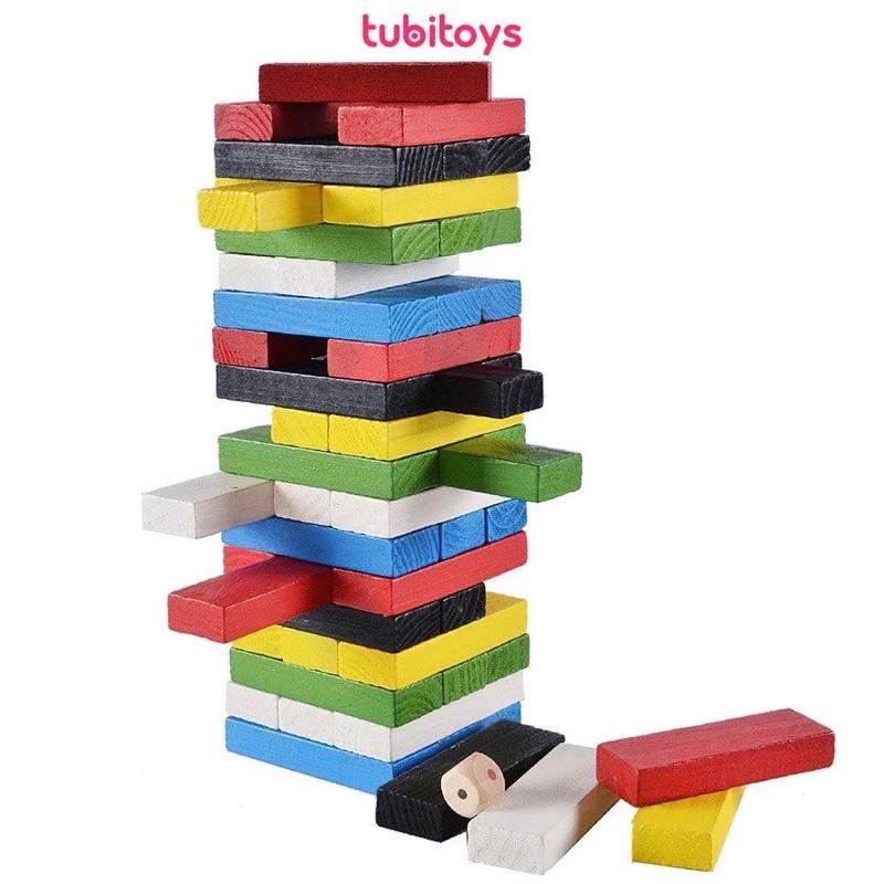 Đồ Chơi Rút Gỗ Màu Sắc Nhiều Màu TUBIOTYS 54 thanh màu cỡ lớn-Domino màu