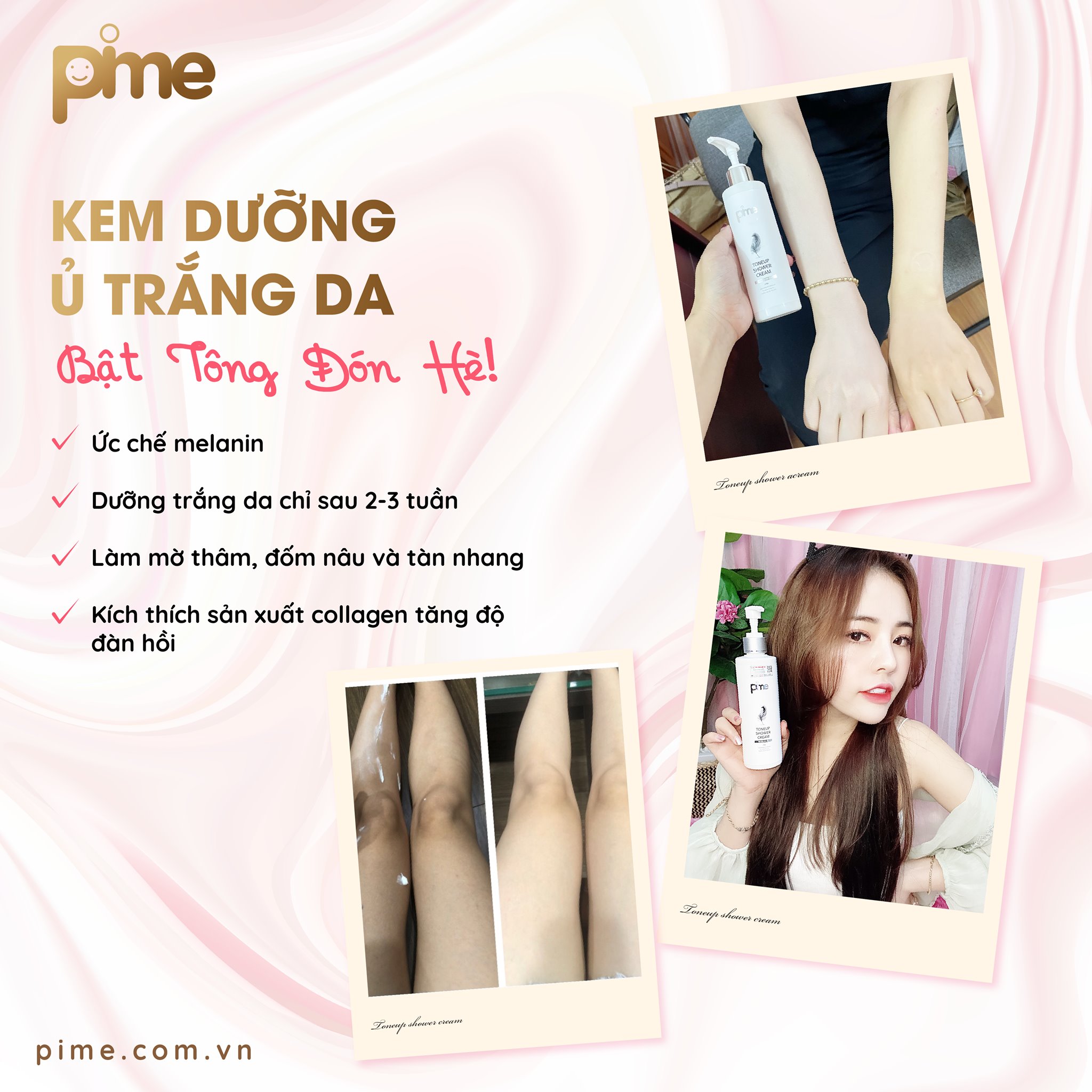 KEM DƯỠNG Ủ TRẮNG PIME TONEUP SHOWER CREAM