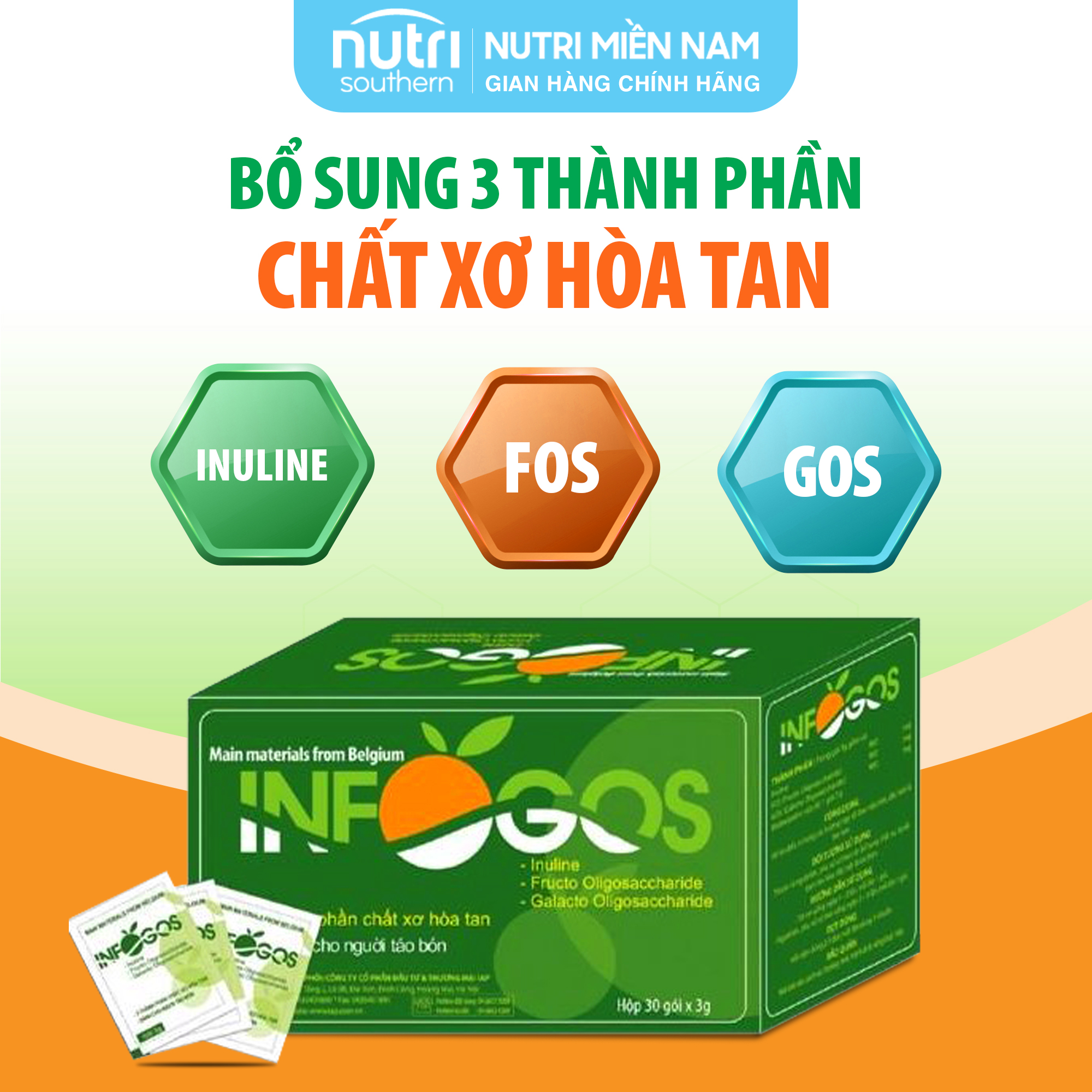 Chất Xơ Hòa Tan INFOGOS Hỗ Trợ Táo Bón Và Rối Loạn Tiêu Hóa, Giúp Đường Ruột Khỏe Mạnh