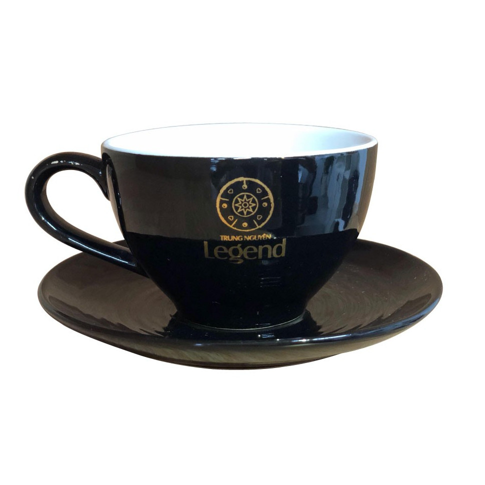 Bộ Tách Cappuccino Đen Bóng Trung Nguyên
