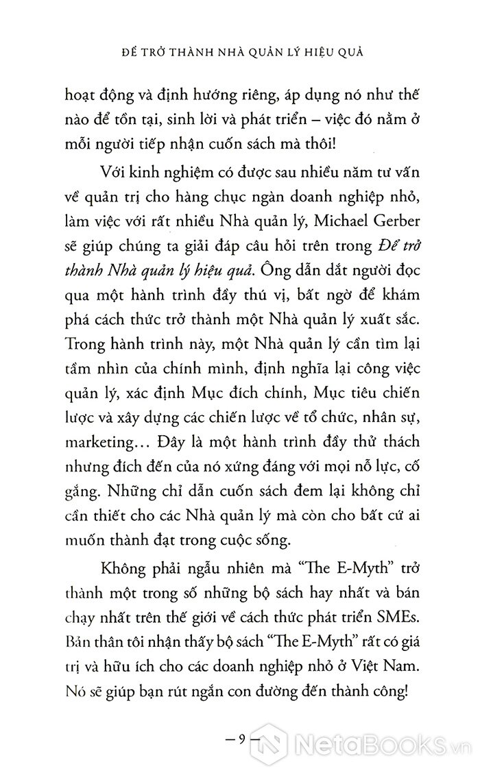 Để trở thành nhà quản lý hiệu quả - Michael E. Gerber