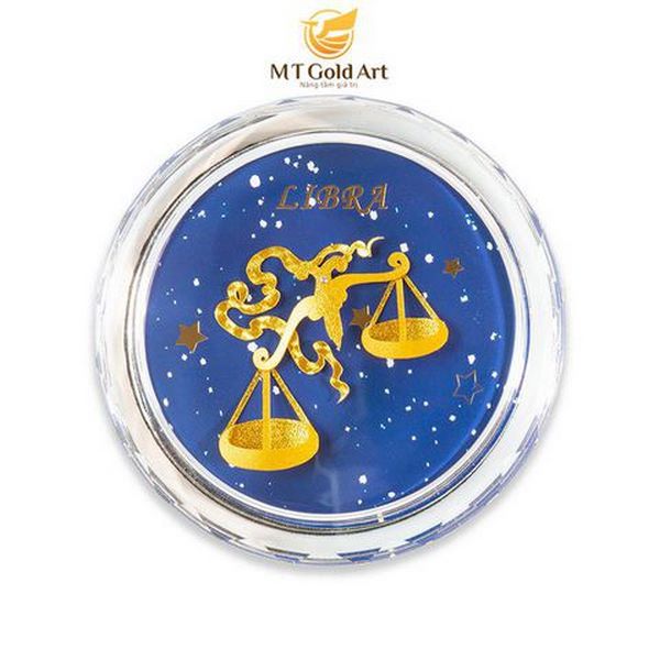 Chặn giấy cung hoàng đạo dát vàng 24k MT Gold Art- Hàng chính hãng, trang trí nhà cửa, phòng làm việc, quà tặng sếp, đối tác, khách hàng, tân gia, khai trương