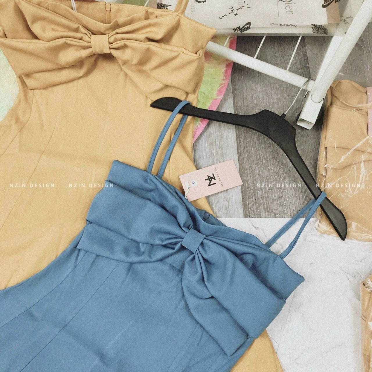 Đầm Xòe 2 Dây Kết Nơ Ngực Quyến Rũ