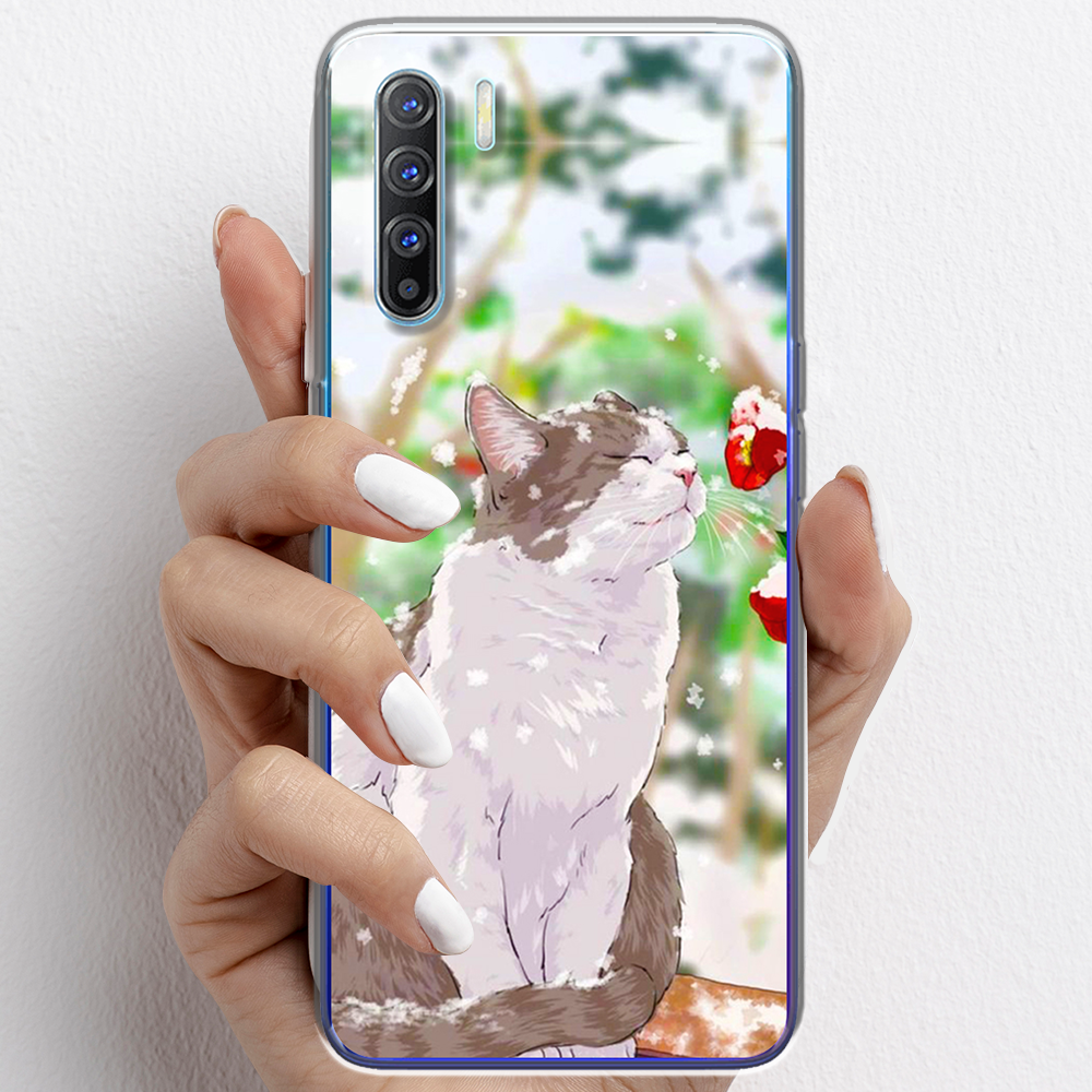 Ốp lưng cho Oppo Reno3, Reno3 Pro nhựa TPU mẫu Mèo trắng